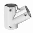 thumbnail image 1 of 3-Way Stainless Steel Tube Connector for Handrails, 60mm 25mm (1in) Accessory Fitting Right Angle, 1 of 5