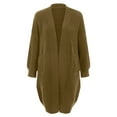 thumbnail image 4 of felwors Womens Long Cardigans Lightweight Open Front Long Sleeve Cardigan Sweater Khaki, S, 4 of 5