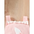 thumbnail image 6 of Suealasg Baby 2 Piece Easter Clothes Newborn Girls Overalls Sleeveless 3D Bunny Romper Bodysuit +Headband 3M 6M 12M 18M Infant Summer One Piece Jumpsuit, 6 of 9