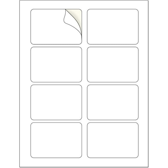 Name Tag Stickers, 2 1/3" x 3 3/8", 800 Labels (100 Sheets), Matte White, Adhesive Blank Badge Labels for Inkjet and Laser Printer, Printable Sticker Paper