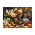 thumbnail image 7 of Area Rugs For Living Room Decor - Elegant Still Life Roses Soft Anti Slip Throw Washable Rugs 5x7 For Bedroom, Indoor Carpet For Bedroom Living Room 80x58In, 7 of 7