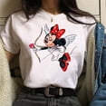 thumbnail image 1 of KISS Mickey and Minnie Cute Women's Top O-Neck Summer Women's T-Shirt Kawaii Mickey Mouse Casual TopL Gao Jinjia LED, 1 of 2