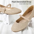 thumbnail image 3 of Zapatos tipo Mary Jane para niñas DREAM PAIRS SERENA-100 Dorado Brillante Talla 11, 3 of 7