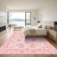 thumbnail image 3 of ODIKA 4'x6' Machine Washable Non-Slip Area Rug, Traditional Pink High Traffic Rug with Pad, Pink, 1050478, 3 of 8