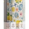 thumbnail image 6 of Summer Beach Sheer Curtains 84 Inch Long 2 Panels, Ocean Starfish Shell Coastal Conch Lemon Flowers Light Filtering Rod Pocket Curtains, Sheer Voile Drapes for Living Room Bedroom, 52"x84", 6 of 8