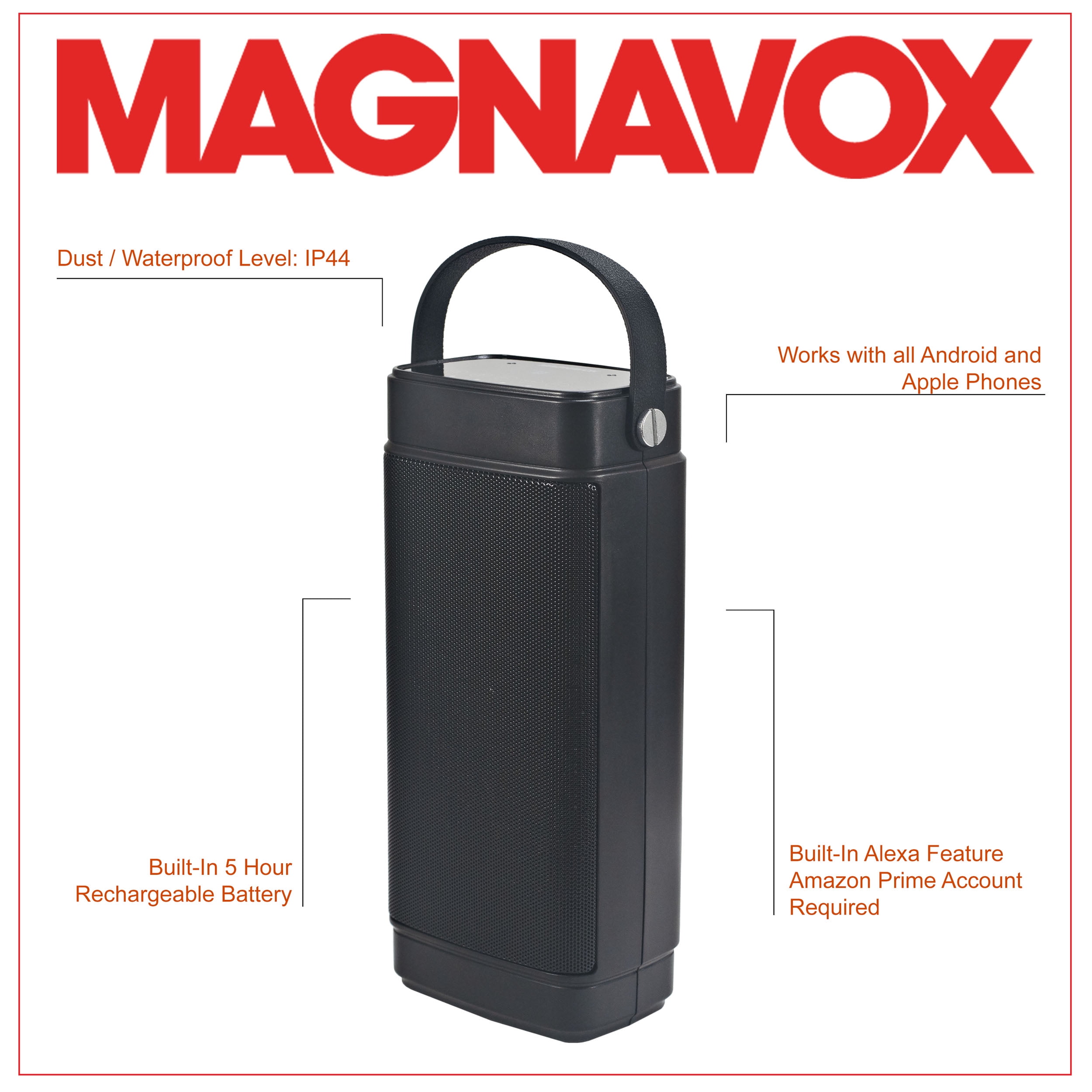 magnavox alexa portable speaker