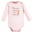 thumbnail image 3 of Hudson Baby Infant Girl Cotton Long-Sleeve Bodysuits, Pumpkin Spice Date 3-Pack, 12-18 Months, 3 of 5