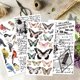 thumbnail image 4 of Juego de 4 pegatinas de transferencia para muebles y manualidades con diseño de mariposas y pájaros, de 15 x 30 cm, con diseño de poesía vintage, incluye 1 raspador., 4 of 7
