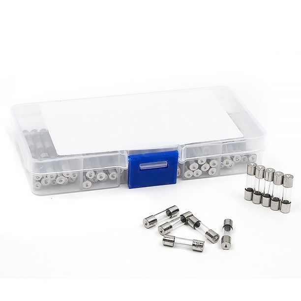 Speravity 100 unids/set fusible de tubo de vidrio conjunto surtido fusibles de vidrio de soplado rápido 0.2A-20A Kit con caja de almacenamiento Combinaciones de reproductor de DVD/TV para coche Speravity VI3801-00B