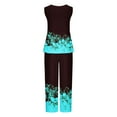 thumbnail image 5 of Mikilon Ensemble Stylé pour Femme 2 Pcs Décontracté Ample Imprimé Camisole Pantalon Long Sans Manches Col Rond Haut/chemise Ensemble Vert Menthe m, 5 of 5