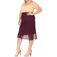 thumbnail image 2 of Women's Plus Size High Rise Chiffon Overlay Maxi Draped Skirt with Waist Tie Accent, 2 of 6