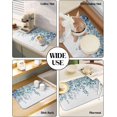 thumbnail image 6 of Teal Blue Eucalyptus Leaves Dish Drying Mat for Kitchen Counter, Super Absorbent Quick Dry Coffee Bar Mat Pad Thin Diatomaceous Sink Mat Non Slip Dish Drainer Mat 16x18 Spring Floral Summer Botanical, 6 of 6