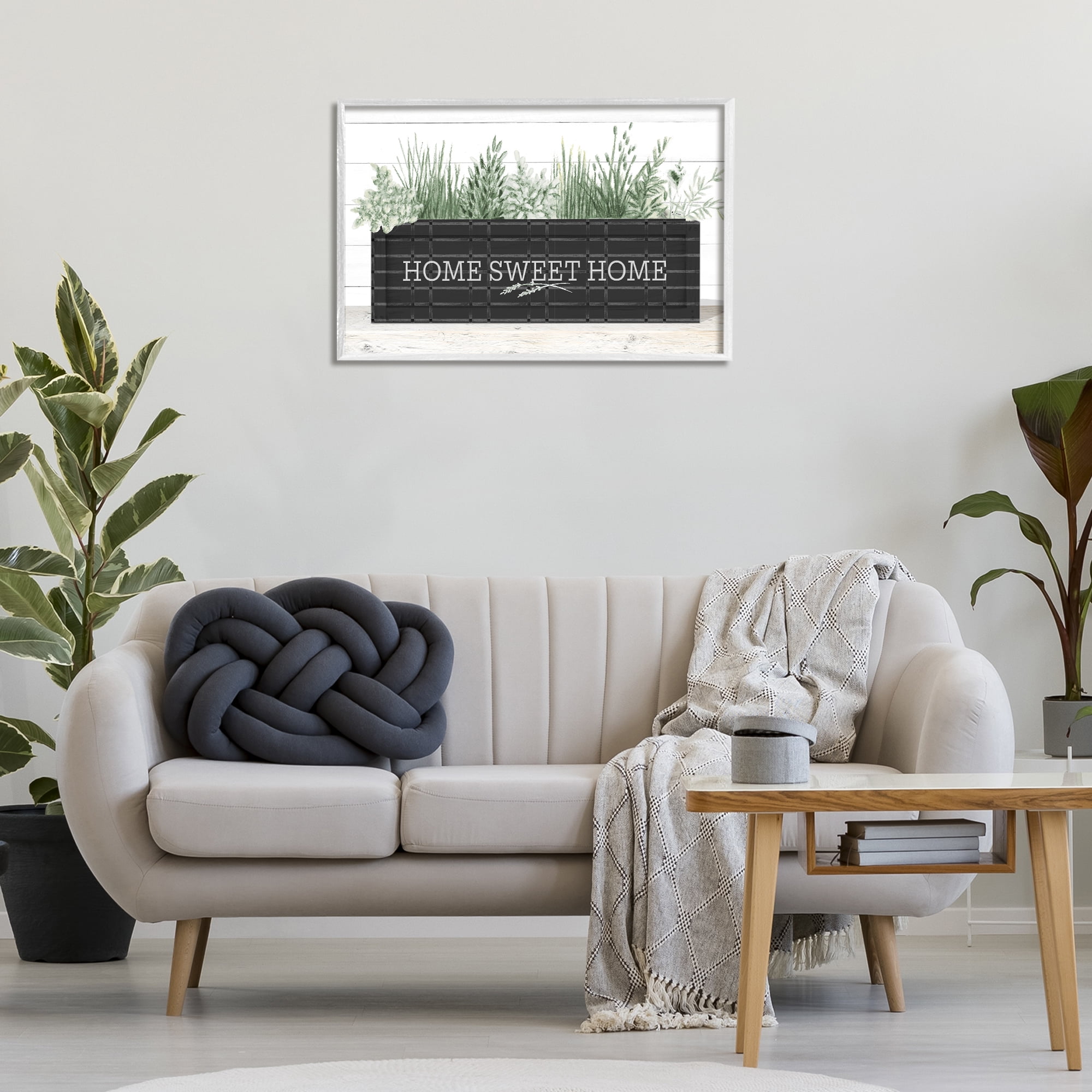 Stupell Industries Sweet Home Garden Box Botanical & Floral Painting White Framed Art Print Wall Art, 30 x 20