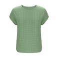 thumbnail image 4 of Camisas de Manga Corta para las Mujeres Casual, Moda Cuello Redondo Color Sólido, Blusas de Verano para las Mujeres, 4 of 7