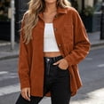 thumbnail image 2 of Sevevn Women's Corduroy Shirt Shacket for Women Fall Jacket Long Sleeve Button Down Blouses Coffee M, 2 of 6