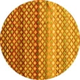 thumbnail image 1 of Ahgly Company Indoor Round Oriental Yellow Traditional Area Rugs, 3' Round, 1 of 4