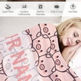 thumbnail image 3 of Personalized Pig Blanket Gifts with Text Name, 50"x60" Flannel Fleece Throw Blanket Soft for Girls Boys Adults, Lightweight, Comfortable, Warm Cute Pig Themed Blanket for Bed Couch, 3 of 6
