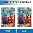 thumbnail image 3 of Welcome 4th of July Chair Patriotic Garden Flag Double Sided, America Beach Coastal Flower Decorative Yard Outdoor Home Small Decor, American Flag Nautical Summer Outside House Decoration 12.5x18, 3 of 6