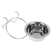 SEWCHICS Puppy Feeding Bowls Silver Dog Bowl Stainless Steel Prevent Spillage 1Set