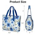 thumbnail image 3 of Tote Bag for Women - Pioneer Flower Shoulder Bag - Large Utility Work Duffle Bag with Zipper Handbag for Travel, Work, Sprots, 3 of 5
