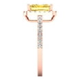thumbnail image 3 of 1.86ct emerald cut yellow Zircon 18k rose gold halo Bridal Wedding Engagement Promise Anniversary Ring for Women size 5.5, 3 of 7