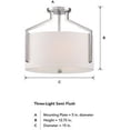 thumbnail image 6 of 93911-PN Designers Fountain Elara - 3 Light Semi-Flush Mount -12.75 Inch Tall and 15 Inch Wide, 6 of 6