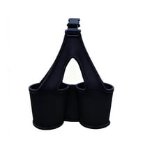 Canvas Double Cup Beverage Holder for Coffee and Tea, Hands-Free Carrying Cup Sleeve for Sports, Camping, and Outdoor Activities, Portable Multi-Functional Cup Bag,Black