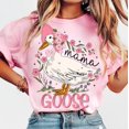 thumbnail image 3 of Pink Mama Goose Tee Shirt Floral MamaShirts Coquette Mom Tees Goose Lover Shirt, Mothers day Gift, 3 of 4