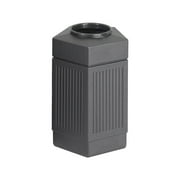 Safco Indoor/Outdoor Pentagon Shape Receptacle - 30 gal Capacity - 28.8" Height x 18" Width x 18.5" Depth - Polyethylene - Black - 1 Each
