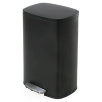 PayLessHere 13Gal Black Trash Can - Stainless Steel w/Foot Pedal & Soft Close