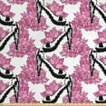 thumbnail image 1 of Floral Upholstery Fabric by the Yard, Pattern of Curves and Streaks with Flower Motifs Blossoming Petals, Decorative Fabric for DIY and Home Accents, Pink Charcoal Grey by Ambesonne, 1 of 4