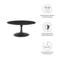 thumbnail image 4 of Modway Lippa Round 36" Artificial Marble Mid-Century Modern Coffee Table in Black Black, 4 of 7