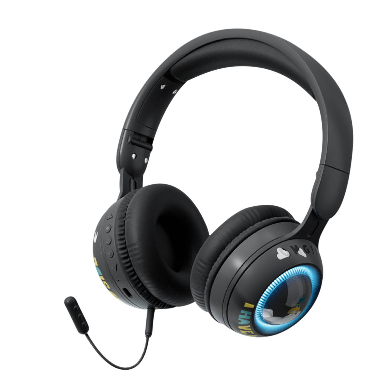 On-Ear Headphones Wired with Mic — Noise Isolating Plug in Headphones, Computer Headphones with Microphone, Headphones for Laptop, Headphones Corded, Headphones with Cord (Aux Jack 3.5mm) - Black