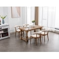 thumbnail image 5 of Dayalane Dining Chairs Set of 2, Linen Upholstered Wooden Side Chairs, Mid-Century Modern Kitchen Chairs Farmhouse Dining Chairs with Open Back for Dining Room Living Room Restaurant, Beige, 5 of 9