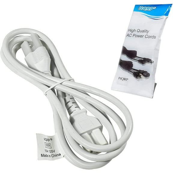 HQRP 6ft AC Power Cord Compatible with Motorola Quantar Radio T5365A Mains Cable, White