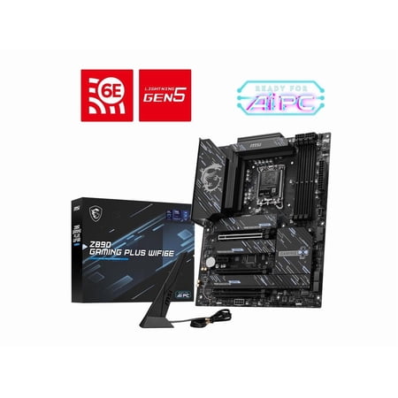 MSI Z890 GAMING PLUS WIFI6E Gaming Motherboard, Intel LGA1851, ATX, DDR5, PCIe 5.0, Wi-Fi 6E, 5G LAN, 4x M.2, USB Type-C, Supports Intel Core Ultra Series 2 Processors