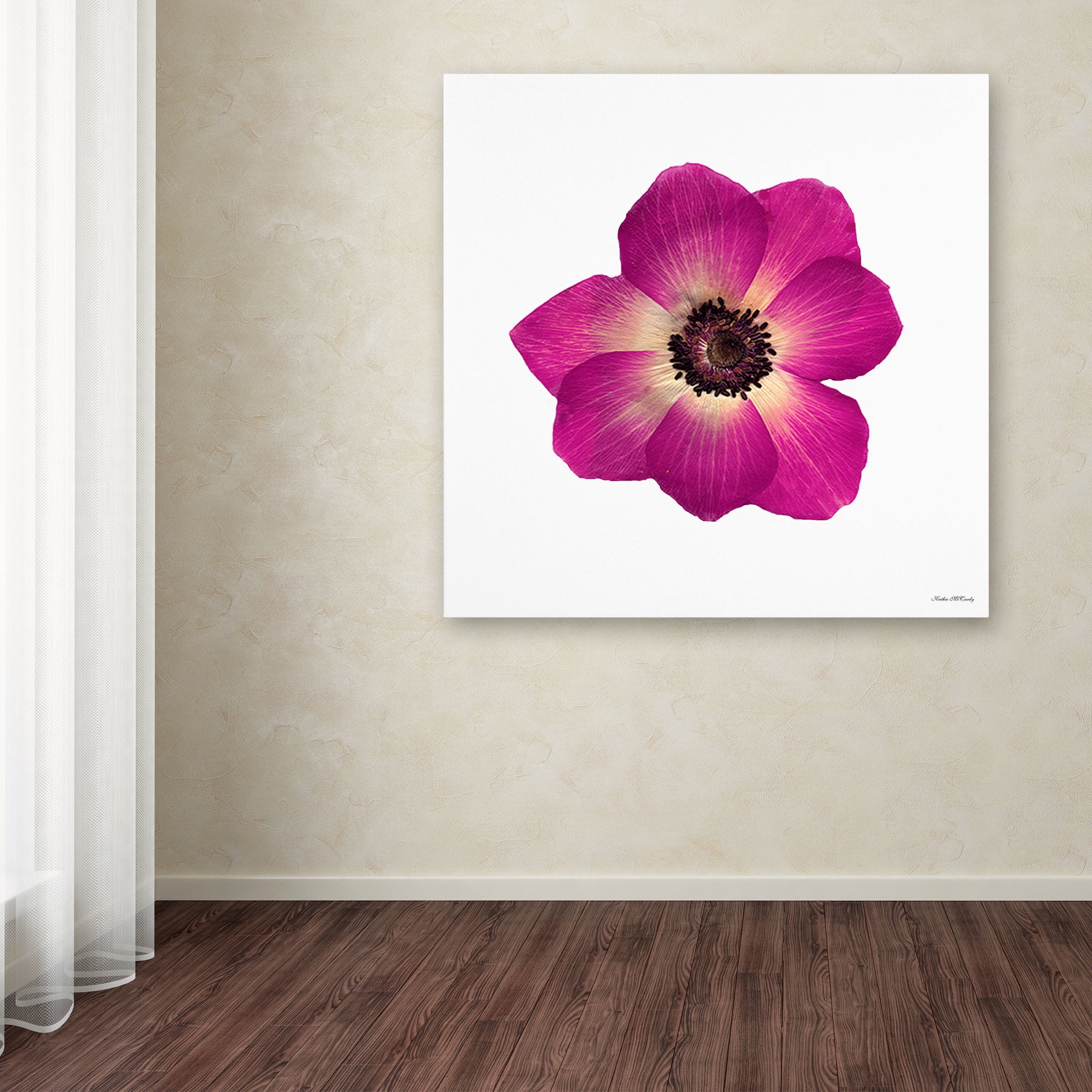 Trademark Fine Art "Hot Pink Flower" Canvas Art by Kathie McCurdy