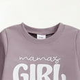 thumbnail image 4 of HCNTES Toddler Baby Girl Fall Outfits Long Sleeve Mamas Girl Sweatshirts Print Sweatpants 2Pcs Winter Clothes Set(Purple&5,6-12 Months), 4 of 7