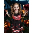 thumbnail image 4 of Hotiary 5-12T Girls Halloween Cheerleader Costume Outfit Set Fancy Dress with Socks, Hair Ties, Pompoms for Halloween Party Birthday Cosplay, 4 of 7