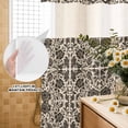 thumbnail image 2 of No Hook Shower Curtain, Boho Botanical Shower Curtains for Bathroom with See Through Top Window, Ethnic Vintage Detailed Foliage Waterproof & Washable Bath Curtain Stand Up Stall 36"x72", 2 of 2