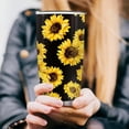 thumbnail image 3 of Sunflower Tumbler, Sunflower Gifts for Women, 20oz Stainless Steel Double Wall Vacuum Sunflowers Cup with Lid for Travel Coffee, 3 of 5