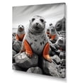 thumbnail image 2 of Designart "Silent Guardians Grey Coral Seal" Animals Canvas Print, 2 of 5