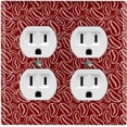 thumbnail image 1 of Metal Light Switch Wall Plate Outlet Cover (Coffee Espresso Mocha Bean Maroon Pattern - Double Duplex), 1 of 2