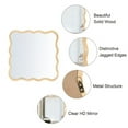 thumbnail image 3 of 36x36'' Large Solid Wood Mirror with Wavy Frame – Natural, Modern Wall Decor for Home Interiors, 3 of 9