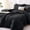02 - Black-Twin (68"x88"), variant on 5 Pieces Comforter Set  Seersucker Bed In A Bag Size All Season Luxury Bedding With Flat Sheet Fitted Pillowcase & Sham Dark Green