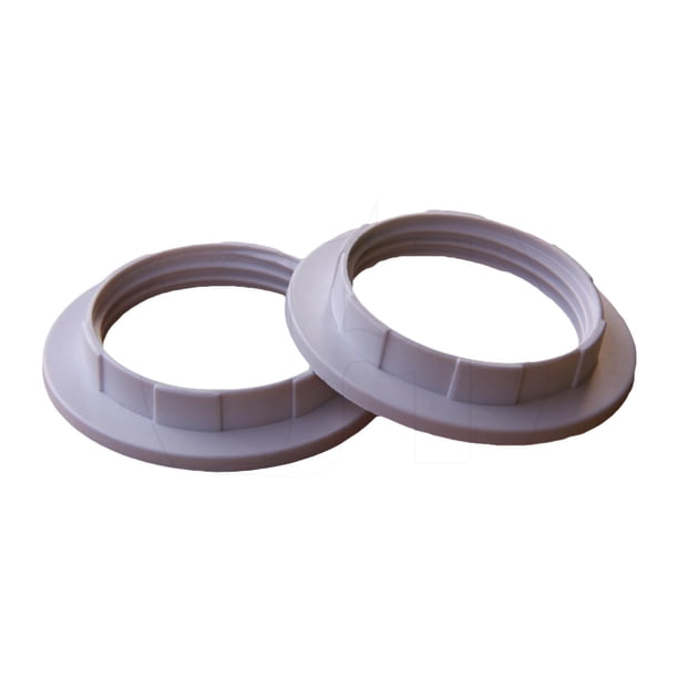 2 anillos para pantallas de lámparas, fáciles de instalar, para portalámparas E27 o E26. blanco