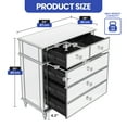 thumbnail image 6 of ModFusion Silver Mirrored 5 Drawer Dressers, 35" Accent Chest with 5 Storage Drawers and Wood Legs, Fully Assembled Nightstand for Living Room, Entryway, Silver, 6 of 8