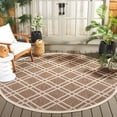 thumbnail image 2 of Safavieh Courtyard Jasper Geometric Indoor/Outdoor Area Rug, Brown/Bone, 7'10" x 7'10" Round, 2 of 9