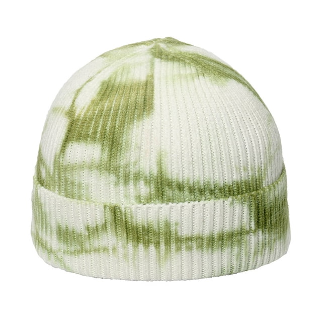 Gorros de lana para hombres y mujeres, gorros gruesos de invierno, medias cálidas, gorro cálido con estampado tie-dye degradado, gorro de lana