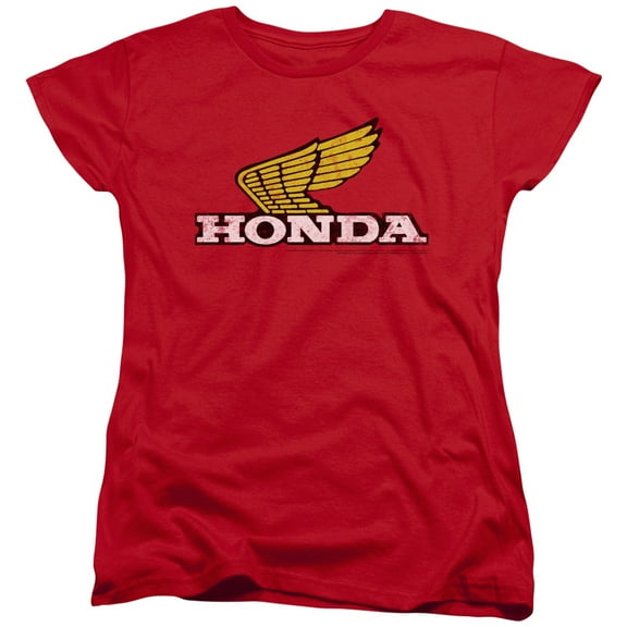 Honda - Yellow Wing Logo - Women's Short Sleeve Shirt - Medium